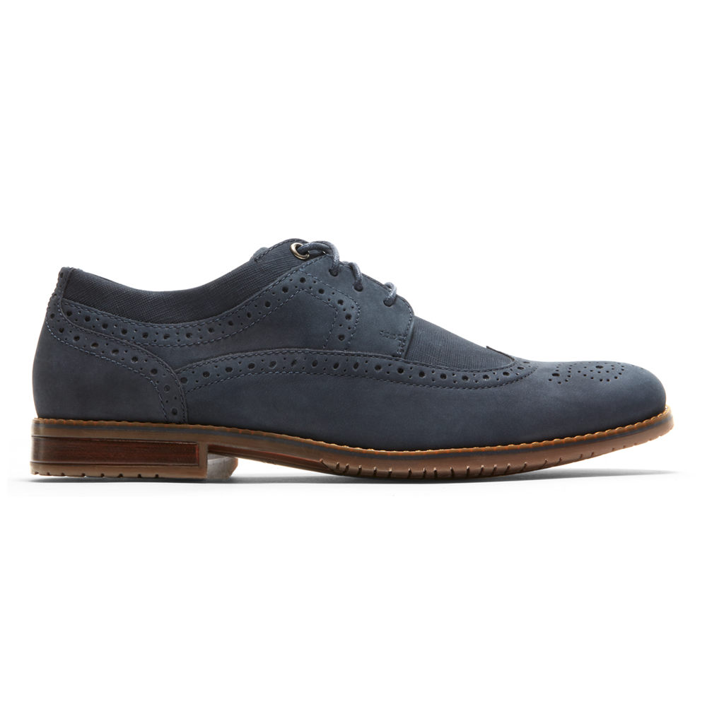 Rockport Oxfords For Mens Navy - Style Purpose 3 Wingtip - EV4392817